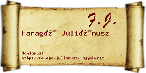 Faragó Juliánusz névjegykártya