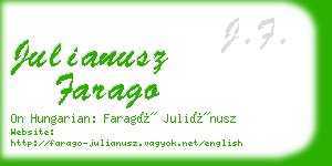 julianusz farago business card